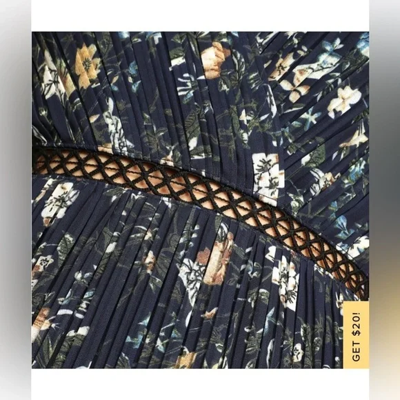 Lulu's Navy Floral Tiered Maxi Dress with Black Shoulder Ties - Picture 6 of 15